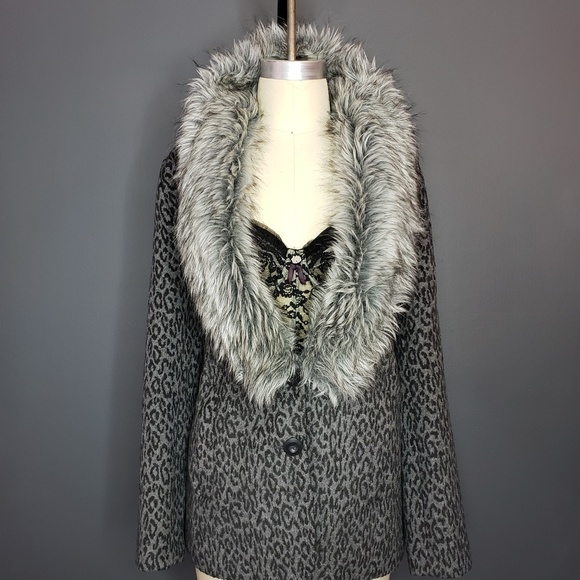 Vintage Wool Leopard Print Coat - Picture 2 of 4